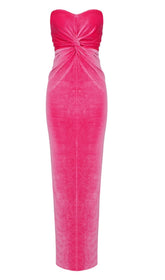 TRÄGERLOSE MAXIKLEIDER IN PINK